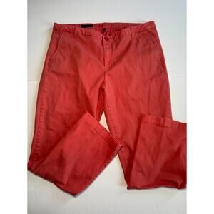 LOFT Gwen Relaxed Trouser Womens 8 Coral Straight Leg Casual Pants